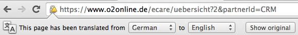 Chrome's translation bar